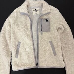 Abercrombie Kids White Fleece Jacket